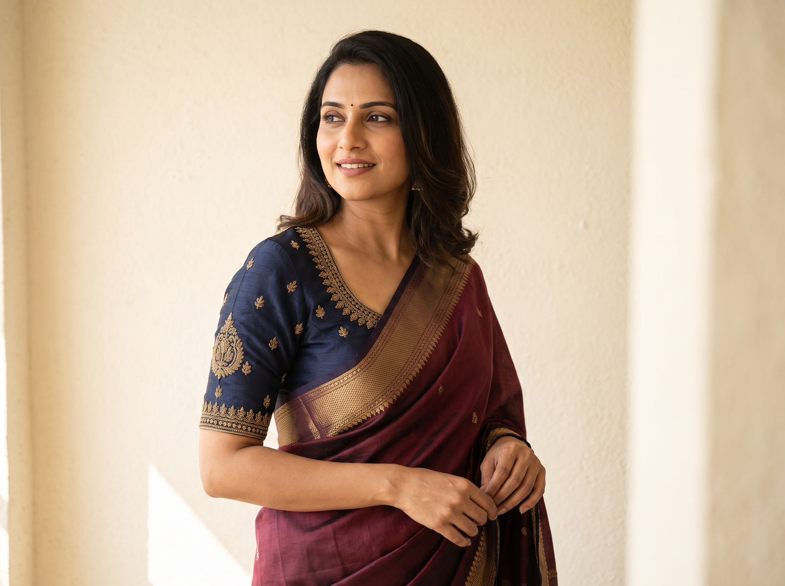 Tailored women's blouse with saree